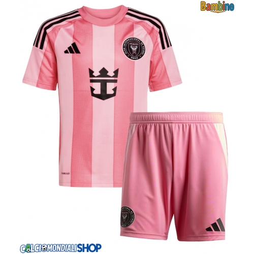 Maglie da calcio Inter Miami Prima Maglia Bambino 2025-26 Manica Corta + Pantaloni corti)